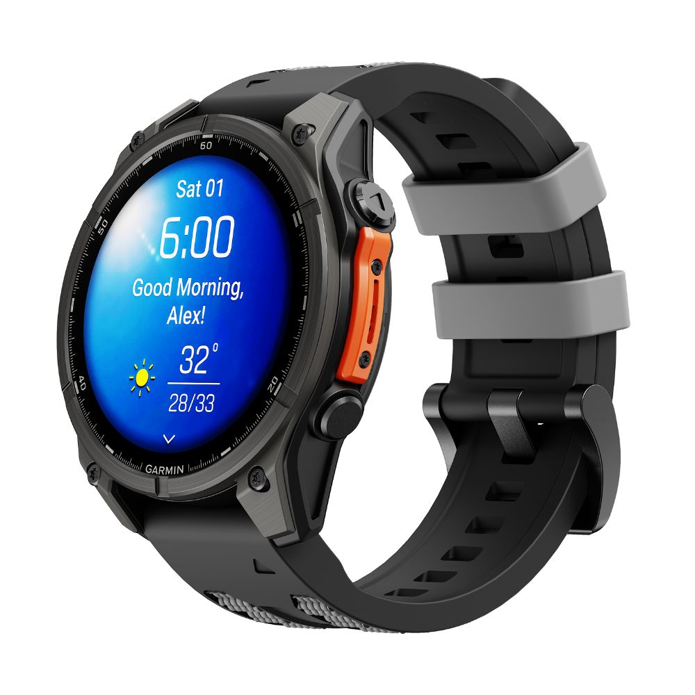 E-shop Cubenest Prémiový športový remienok na Garmin Watch QuickFit 22 mm čierno-sivý