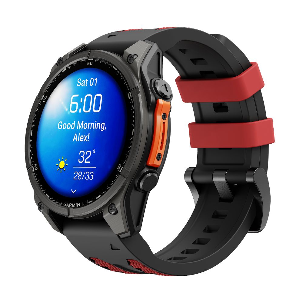 E-shop Cubenest Prémiový športový remienok na Garmin Watch QuickFit 22 mm čierno-červený