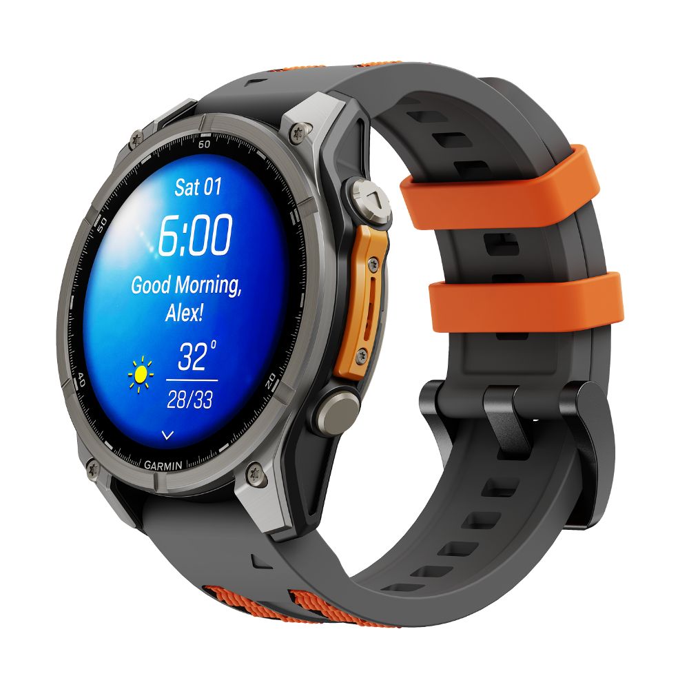 E-shop Cubenest Prémiový športový remienok na Garmin Watch QuickFit 26 mm sivo-oranžový