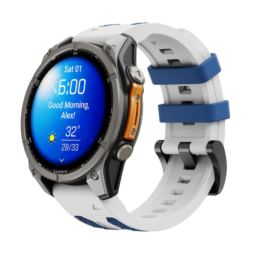 E-shop Cubenest Prémiový športový remienok na Garmin Watch QuickFit 22 mm bielo-modrý