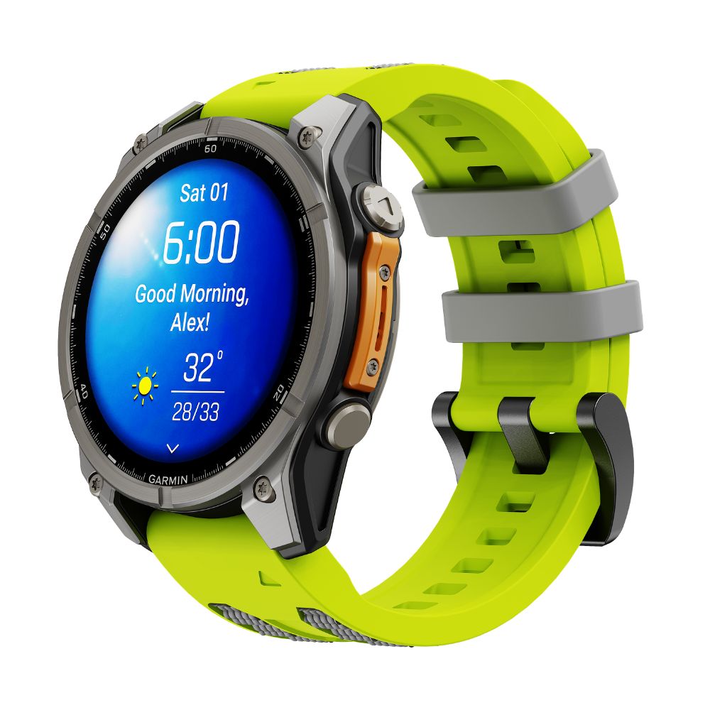E-shop Cubenest Prémiový športový remienok na Garmin Watch QuickFit 22 mm žlto-sivý