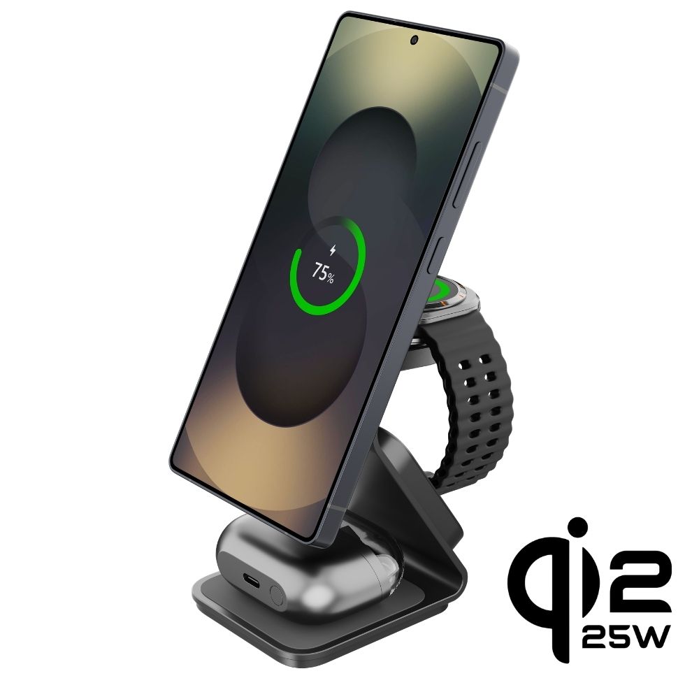 E-shop Cubenest 3v1 Qi2.2 Bezdrôtová magnetická nabíjačka SQS314 Pro Samsung Watch