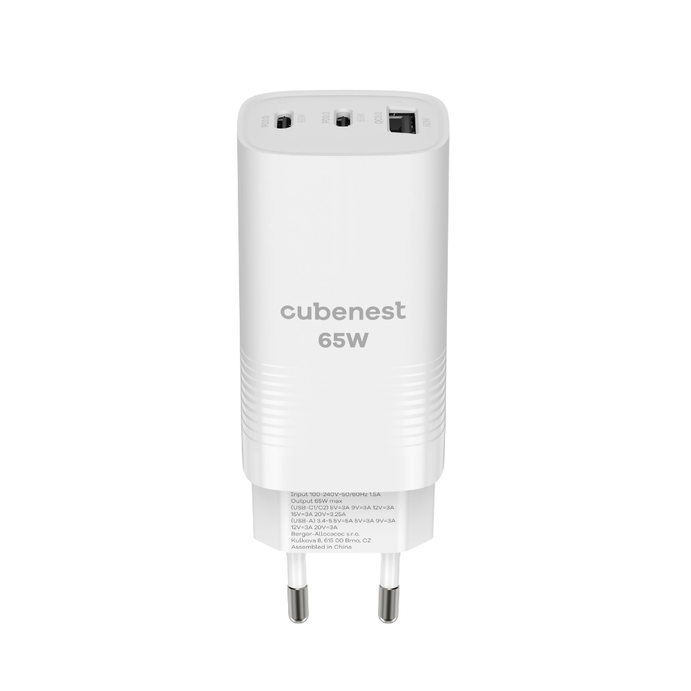 E-shop Cubenest PD GaN Nabíjačka 65W S3D0 biela