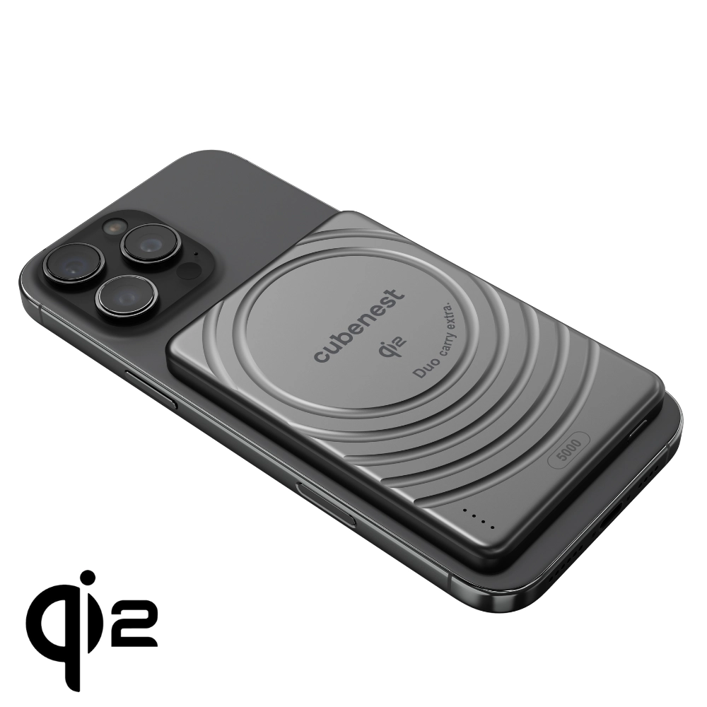 E-shop Cubenest Qi2 Magnetická bezdrôtová powerbanka SlimDual 5000 mAh SQ1B3D čierná
