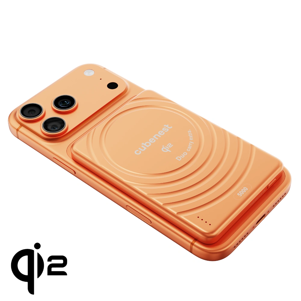 E-shop Cubenest Qi2 Magnetická bezdrôtová powerbanka SlimDual 5000 mAh SQ1B3D oranžová