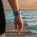 Cubenest Prémiový športový remienok na Garmin Watch QuickFit 22 mm bielo-modrý