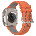 Športový remienok pre Apple Watch oranžovo-sivý