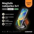 Cubenest 3v1 Skladacia bezdrôtová magnetická nabíjačka S312 Pro čierna