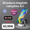Cubenest 3v1 Skladacia bezdrôtová magnetická nabíjačka S312 Pro sivá