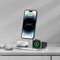 Cubenest 3v1 Bezdrôtová magnetická nabíjačka S313 Pro strieborná