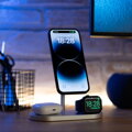 Cubenest 3v1 Bezdrôtová magnetická nabíjačka S313 Pro strieborná