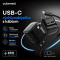 Cubenest PD GaN Nabíjačka s káblom 65W S3D2