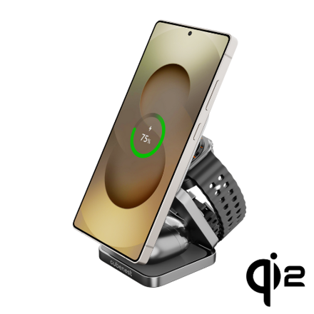 Cubenest 3v1 Qi2 Skladacia bezdrôtová magnetická nabíjačka SQS312 Pro Samsung Watch