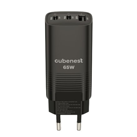 Cubenest PD GaN Nabíjačka 65W S3D0 čierna