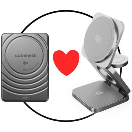 Akčný set 2PACK oranžový - Qi2.2 MagSafe nabíjačka 3v1 oranžová + Qi2 MagSafe powerbanka SlimDual oranžová