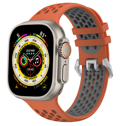 Športový remienok pre Apple Watch oranžovo-sivý