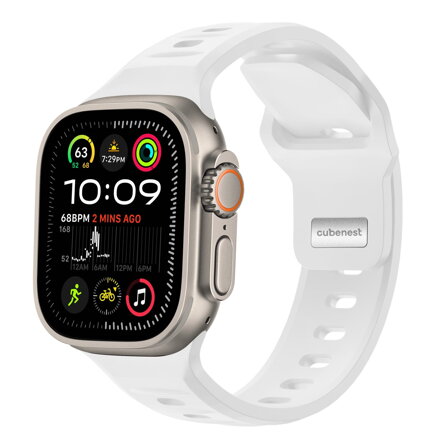 Cubenest Prémiový športový remienok na Apple Watch bielý