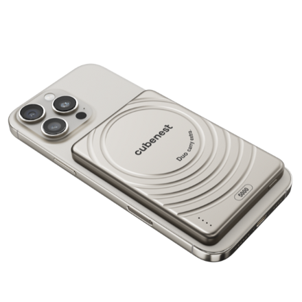 Cubenest Magnetická bezdrôtová powerbanka SlimDual 5000 mAh S1B3D titánová