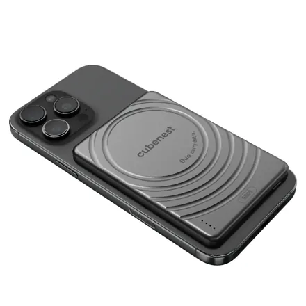 Cubenest Magnetická bezdrôtová powerbanka SlimDual 5000 mAh S1B3D čierná