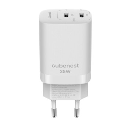 Cubenest PD GaN Nabíjačka 35W S2D1 biela