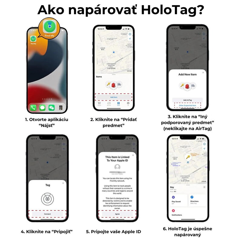 Lokátor HoloTag s podporou Apple Find My 4 ks