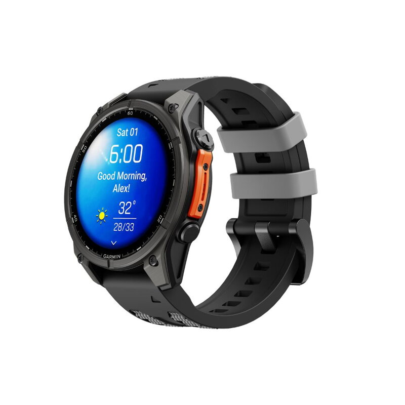Cubenest Prémiový športový remienok na Garmin Watch QuickFit 22 mm čierno-sivý