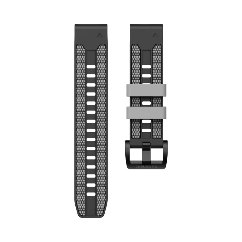 Cubenest Prémiový športový remienok na Garmin Watch QuickFit 22 mm čierno-sivý