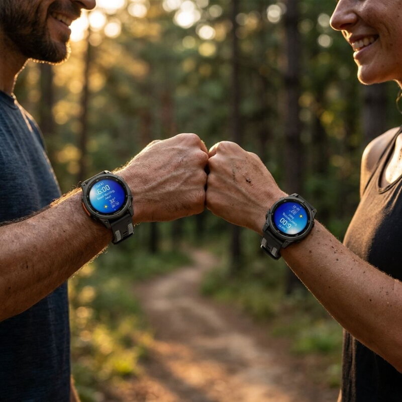 Cubenest Prémiový športový remienok na Garmin Watch QuickFit 22 mm čierno-sivý