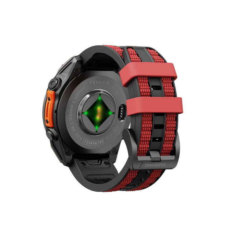 Cubenest Prémiový športový remienok na Garmin Watch QuickFit 22 mm čierno-červený
