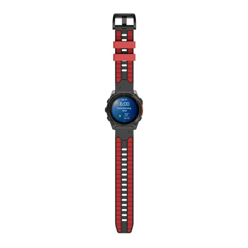 Cubenest Prémiový športový remienok na Garmin Watch QuickFit 22 mm čierno-červený