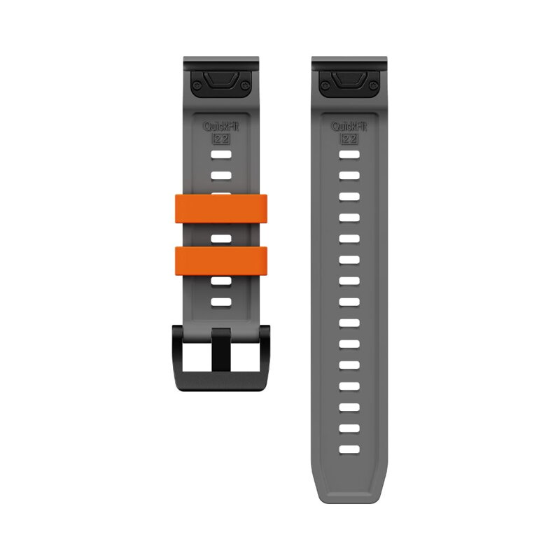 Cubenest Prémiový športový remienok na Garmin Watch QuickFit 22 mm sivo-oranžový
