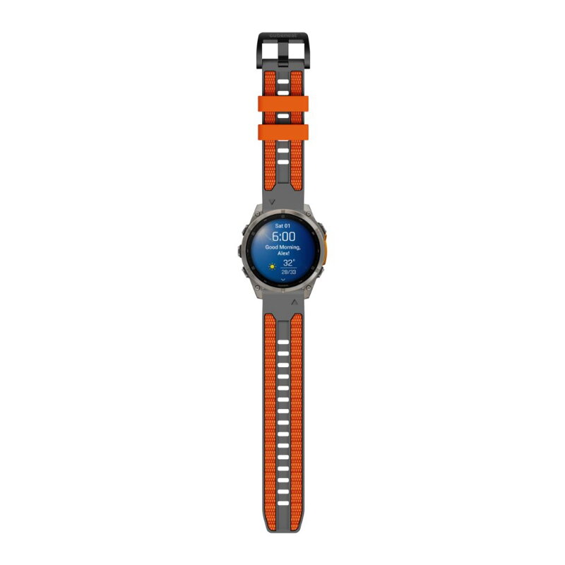Cubenest Prémiový športový remienok na Garmin Watch QuickFit 22 mm sivo-oranžový