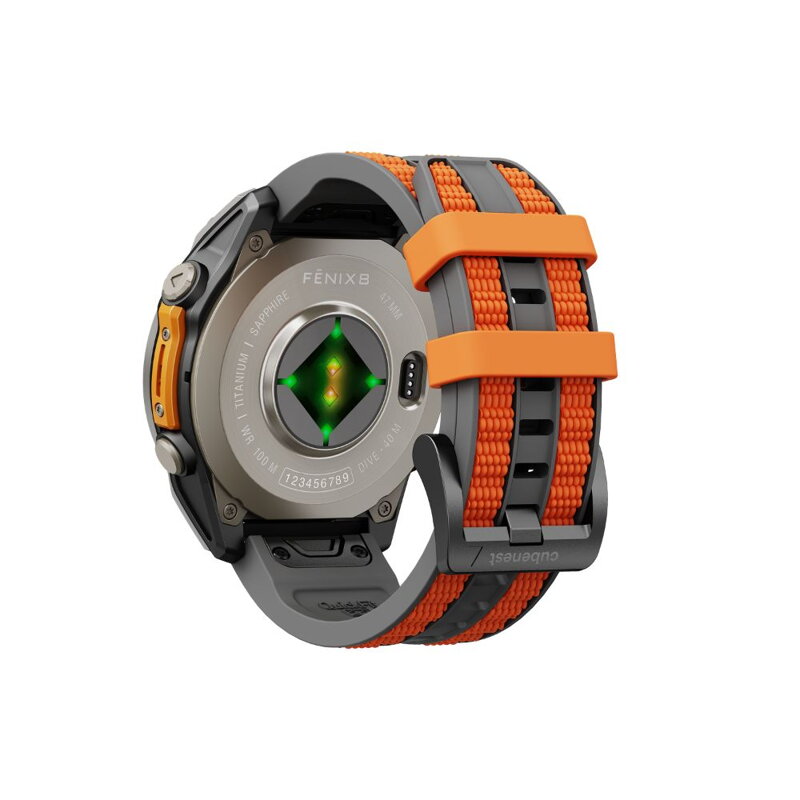 Cubenest Prémiový športový remienok na Garmin Watch QuickFit 22 mm sivo-oranžový