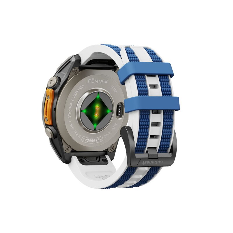 Cubenest Prémiový športový remienok na Garmin Watch QuickFit 22 mm bielo-modrý