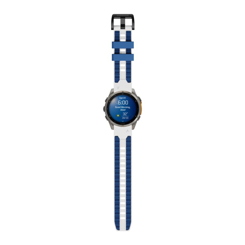 Cubenest Prémiový športový remienok na Garmin Watch QuickFit 22 mm bielo-modrý