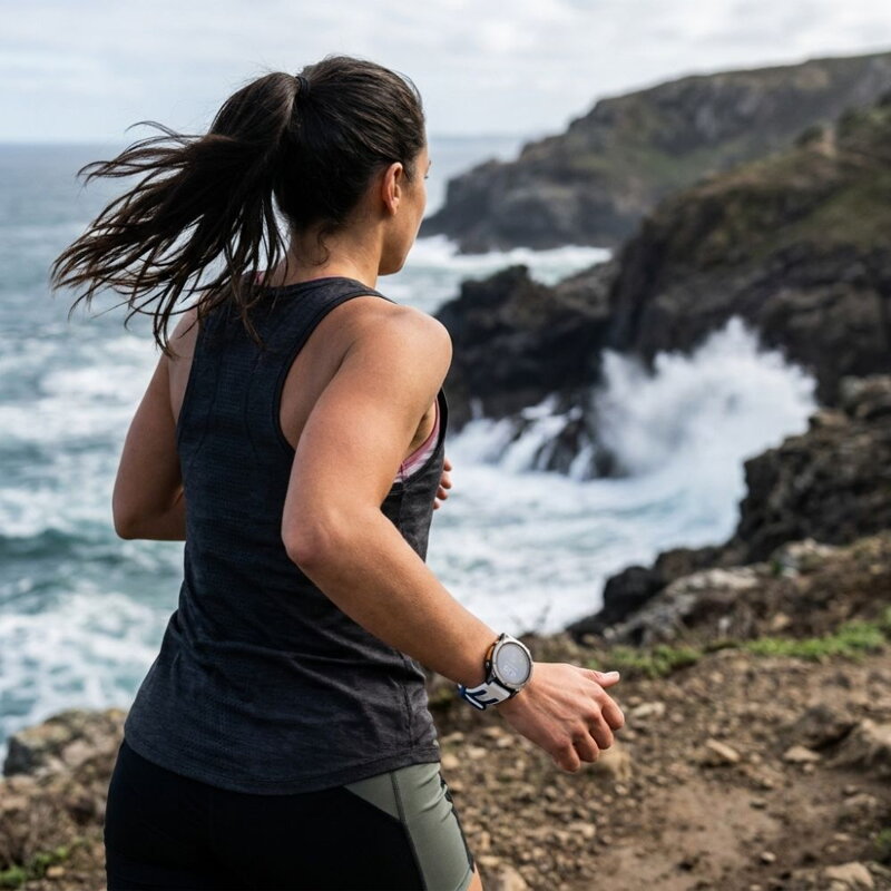 Cubenest Prémiový športový remienok na Garmin Watch QuickFit 22 mm bielo-modrý