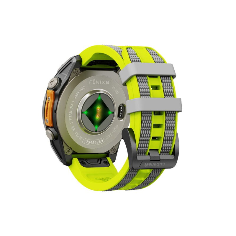 Cubenest Prémiový športový remienok na Garmin Watch QuickFit 22 mm žlto-sivý
