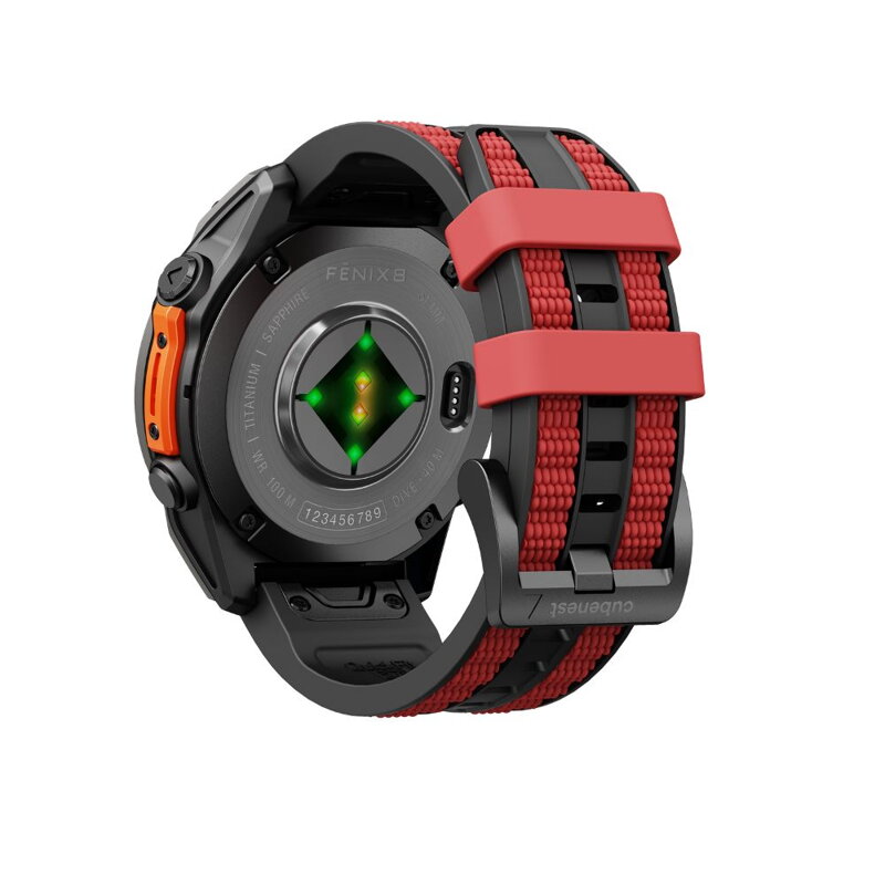 Cubenest Prémiový športový remienok na Garmin Watch QuickFit 26 mm čierno-červený