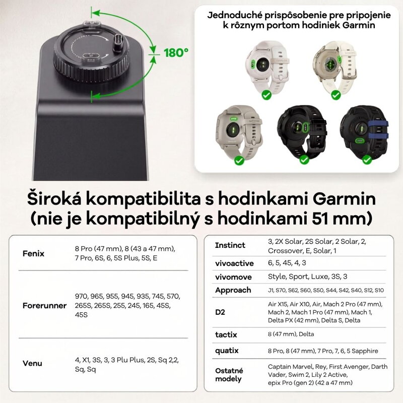 Cubenest 3v1 Qi2.2 Bezdrôtová magnetická nabíjačka SQ314 Pro Garmin Watch