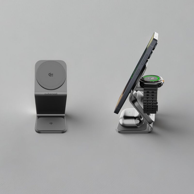 Cubenest 3v1 Qi2.2 Bezdrôtová magnetická nabíjačka SQS314 Pro Samsung Watch