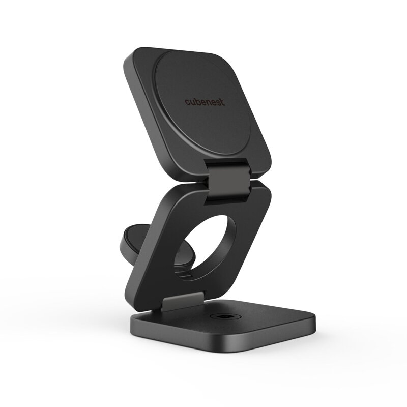 Cubenest 3v1 Skladacia bezdrôtová magnetická nabíjačka E310 sivá