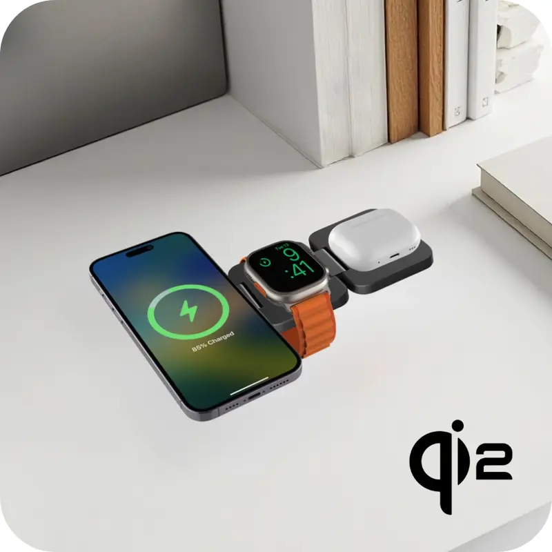 Qi2 Skládací MagSafe nabíječka 3v1 Ultimátní spojení stylu a výkonu