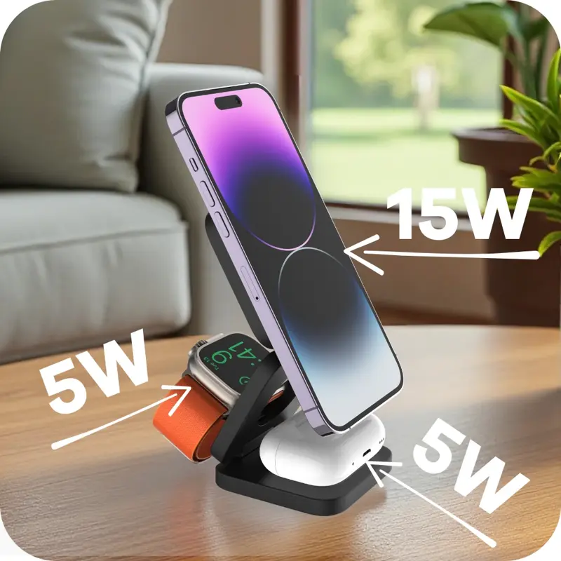 Qi2 Skládací MagSafe nabíječka 3v1 Ultimátní spojení stylu a výkonu