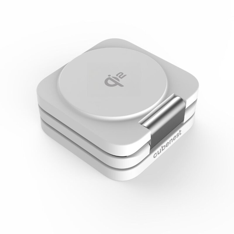 Cubenest 3v1 Qi2 Skladacia bezdrôtová magnetická nabíjačka EQ310 biela