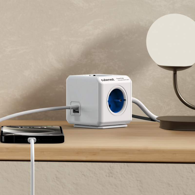 Cubenest PowerCube Extended USB A+C PD 20 W 1,5 m modrá