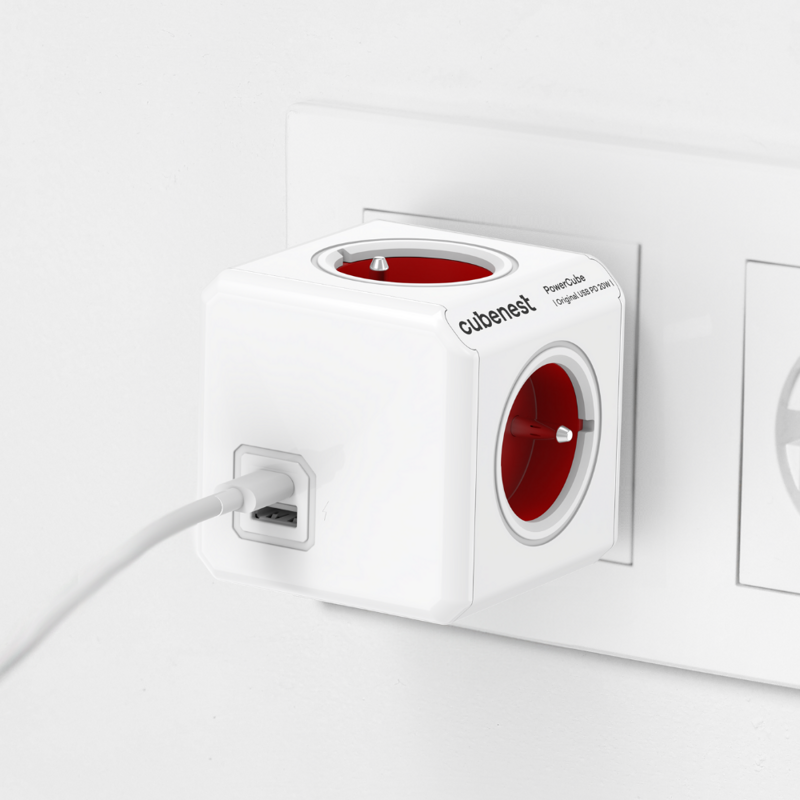 Cubenest PowerCube Original USB A+C PD 20 W červená