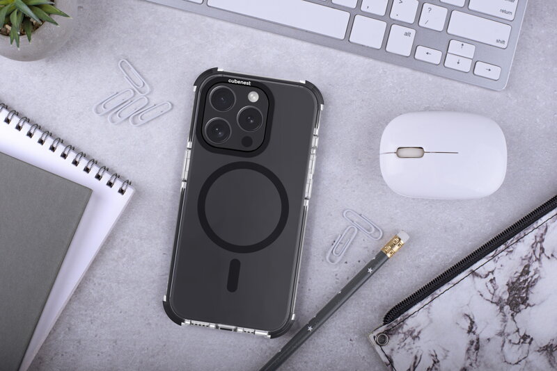 Cubenest Kryt na iPhone 15 Pro MagPro Strong Guard čierny