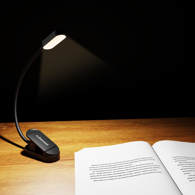 Cubenest LED lampička s klipom LTW02 čierna