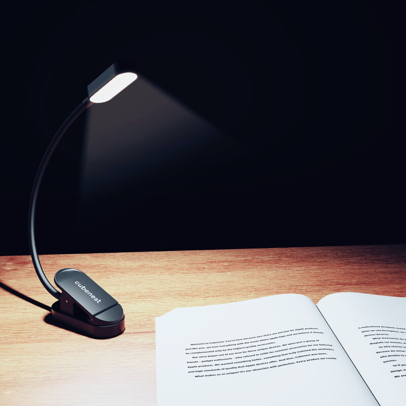 Cubenest LED lampička s klipom LTW02 čierna