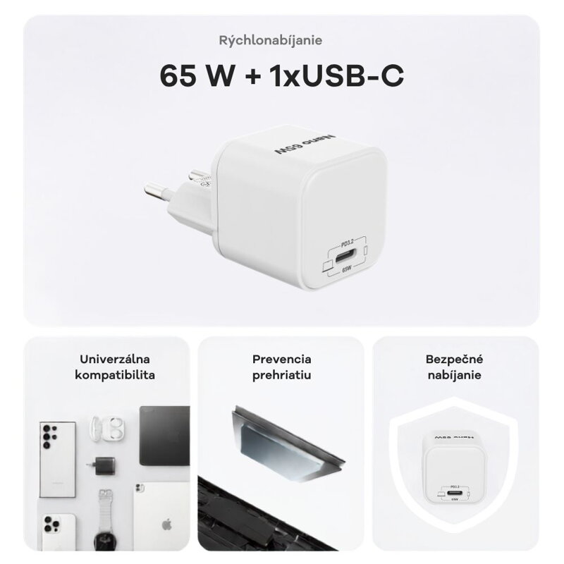 Cubenest PD GaN Nano Nabíjačka USB-C 65W N1D65